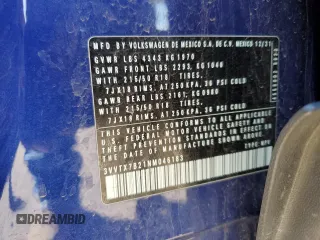 2022 Volkswagen Taos SE с VIN 3VVTX7B21NM046183, выставлен на аукционе Copart как лот 48811375 с пробегом 42 102 миль миль и Списание • Salvage title. История ставок и продаж доступна на DreamBid. Изображение 16.