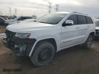2014 Jeep Grand Cherokee Overland with VIN 1C4RJFCT0EC417458, listed as a Copart auction lot 48435715 with 82,855 mi miles and Salvage Title. Bid and sale history available at carsss.com. Image 1.