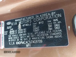 2018 Kia Sportage LX with VIN KNDPMCAC5J7419709, listed as a IAAI auction lot 41230791 with 85,491 mi miles. Bid and sale history available at carsss.com. Image 9.