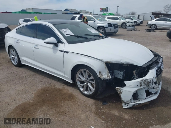 2021 Audi A5 Sportback Premium with VIN WAUABCF5XMA008431, listed as a IAAI auction lot 41801855 with 24,226 mi miles. Bid and sale history available at carsss.com. Image 1.