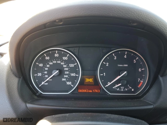 2012 BMW 1 Series 128i with VIN WBAUL7C58CVM82827, listed as a Copart auction lot 87487274 with 60,842 mi miles and Salvage Title. Bid and sale history available at carsss.com. Image 9.