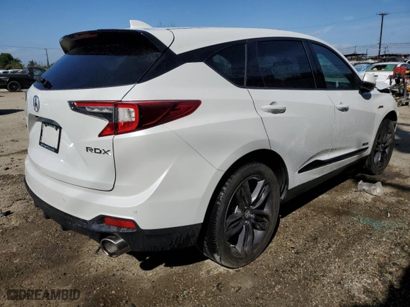 2021 Acura RDX w/A-Spec Package with VIN 5J8TC1H64ML019319, listed as a Copart auction lot 47827945 with 43,545 mi miles and Salvage Title. Bid and sale history available at carsss.com. Image 3.