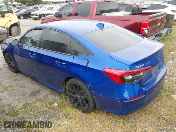 2022 Honda Civic Sport with VIN 2HGFE2F55NH562202, listed as a IAAI auction lot 41781779 with 52,056 mi miles. Bid and sale history available at carsss.com. Image 3.