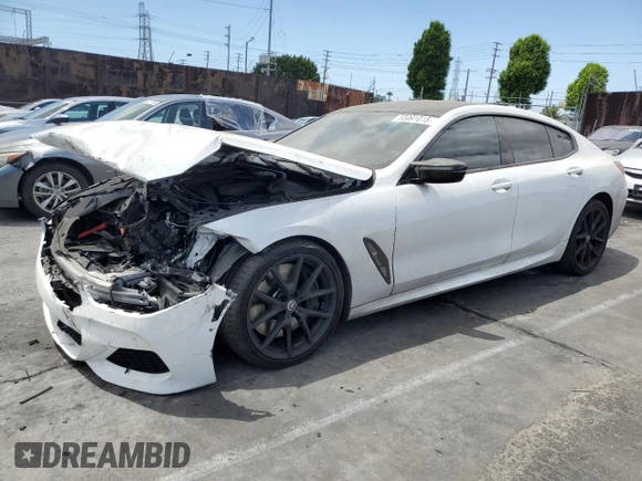 2021 BMW 8 Series M850i with VIN WBAGV8C04MCF56486, listed as a Copart auction lot 55991015 with 60,249 mi miles and Salvage title. Bid and sale history available at DreamBid. Image 1.