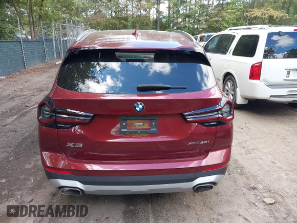 2023 BMW X3 xDrive30i with VIN 5UX53DP00P9N61328, listed as a IAAI auction lot 40506143 with 16,960 mi miles. Bid and sale history available at carsss.com. Image 16.