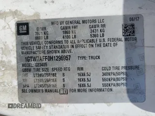 2017 GMC Savana Cargo z VIN 1GTW7AFF0H1296957, wystawiony jako Copart lot #58577405 z przebiegiem 186 773 mil mil oraz Tytuł czysty. Historia ofert i sprzedaży dostępna na DreamBid. Obrazek 13.