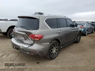 2015 Infiniti QX80 with VIN JN8AZ2NC7F9370623, listed as a Copart auction lot 66523254 with 140,653 mi miles and Salvage Title. Bid and sale history available at carsss.com. Image 3.