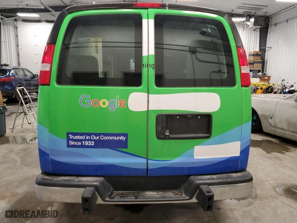 2019 GMC Savana Cargo Van with VIN 1GTW7AFGXK1281852, listed as a Copart auction lot 85546514 with 147,683 mi miles and Salvage Title. Bid and sale history available at carsss.com. Image 6.