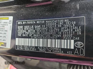 2009 Toyota Matrix S z VIN 2T1KE40EX9C021017, wystawiony jako Copart lot #57352005 z przebiegiem 120 332 mil mil oraz Czysty tytuł • Clean title. Historia ofert i sprzedaży dostępna na DreamBid. Obrazek 10.