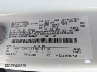 2021 Ford Escape SE Hybrid with VIN 1FMCU9BZ4MUA68247, listed as a IAAI auction lot 42353179 with 132,651 mi miles and . Bid and sale history available at DreamBid. Image 9.