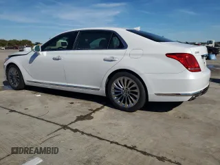 2019 Genesis G90 5.0L Ultimate with VIN KMHG54JH0KU050836, listed as a Copart auction lot 80133504 with 72,720 mi miles and Salvage Title. Bid and sale history available at carsss.com. Image 2.