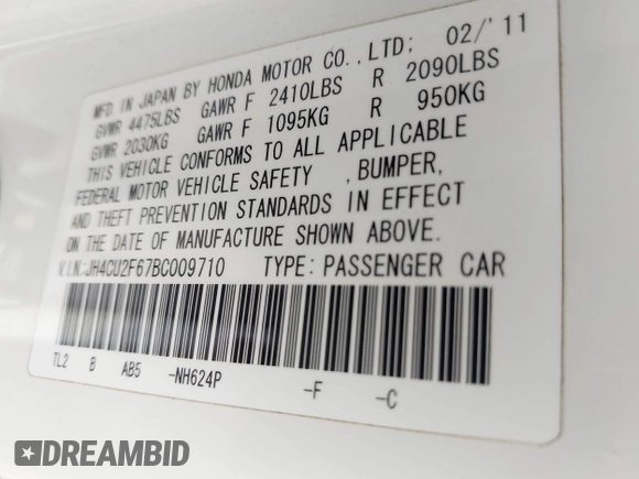 2011 Acura TSX z VIN JH4CU2F67BC009710, wystawiony jako IAAI lot #42605655 z przebiegiem 194 015 mil mil oraz . Historia ofert i sprzedaży dostępna na DreamBid. Obrazek 9.