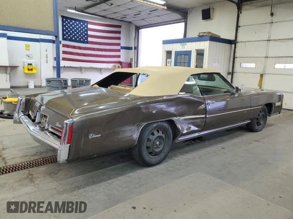 1976 Cadillac Eldorado z VIN 6L67S6Q235270, wystawiony jako Copart lot #80518554 z przebiegiem 4 944 mil mil oraz Szkoda całkowita • Salvage title. Historia ofert i sprzedaży dostępna na DreamBid. Obrazek 3.