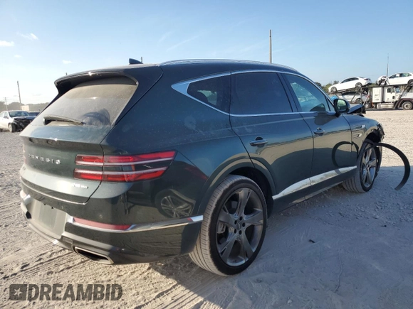 2023 Genesis GV80 with VIN KMUHCESC5PU120598, listed as a Copart auction lot 44137235 with 18,099 mi miles and Salvage title. Bid and sale history available at DreamBid. Image 3.