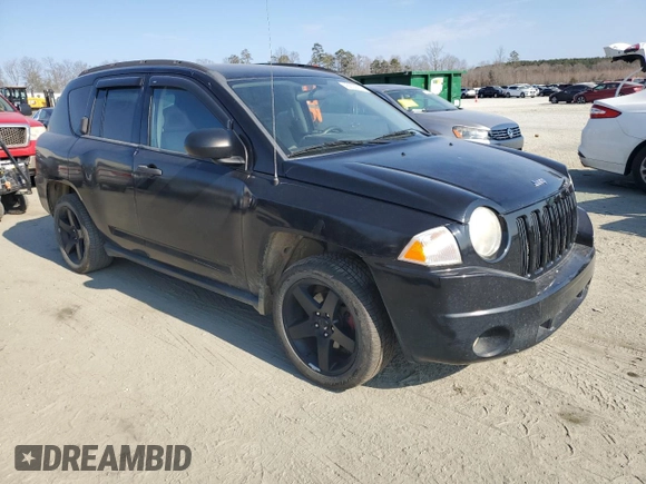 2007 Jeep Compass Sport with VIN 1J8FF47W07D217117, listed as a Copart auction lot 43633575 with 131,936 mi miles and Salvage Title. Bid and sale history available at carsss.com. Image 4.