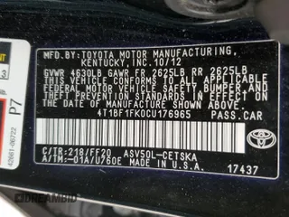 2012 Toyota Camry L with VIN 4T1BF1FK0CU176965, listed as a Copart auction lot 52094245 with 135,004 mi miles and Salvage Title. Bid and sale history available at DreamBid. Image 14.