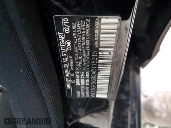 2010 Mercedes-Benz C 350 Sport with VIN WDDGF5GB0AR115315, listed as a Copart auction lot 44033535 with Not provided miles and Salvage title. Bid and sale history available at DreamBid. Image 12.