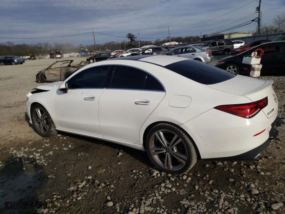 2021 Mercedes-Benz CLA with VIN W1K5J4GBXMN195766, listed as a Copart auction lot 83587034 with 86,832 mi miles and Salvage Title. Bid and sale history available at carsss.com. Image 2.