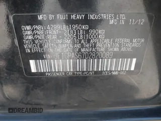 2013 Subaru Impreza Special Sports Limited with VIN JF1GPAS67D2820089, listed as a IAAI auction lot 42781088 with 103,602 mi miles and . Bid and sale history available at DreamBid. Image 9.