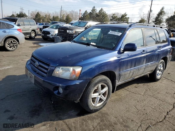 2006 Toyota Highlander with VIN JTEGP21A960120087, listed as a Copart auction lot 45334735 with 196,745 mi miles and Clean Title. Bid and sale history available at carsss.com. Image 1.