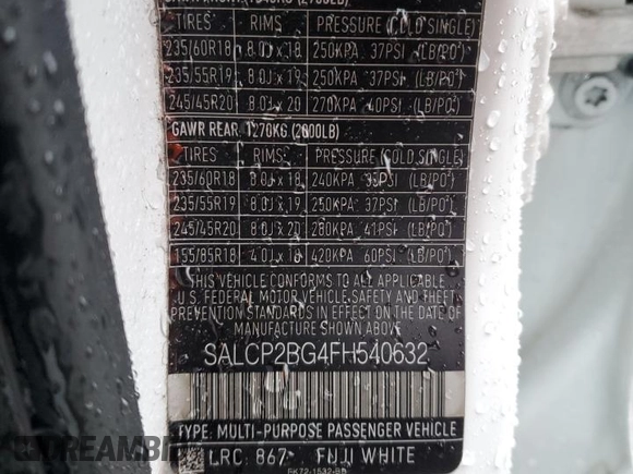 2015 Land Rover Discovery Sport SE with VIN SALCP2BG4FH540632, listed as a Copart auction lot 79233174 with 141,813 mi miles and Salvage Title. Bid and sale history available at carsss.com. Image 16.