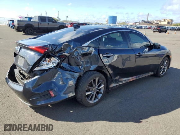 2020 Honda Civic Sedan EX-L with VIN 19XFC1F77LE021869, listed as a Copart auction lot 87870575 with 41,681 mi miles and Salvage Title. Bid and sale history available at carsss.com. Image 3.