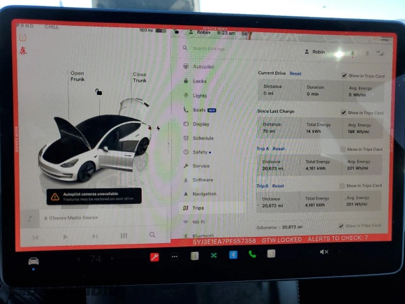2023 Tesla Model 3 with VIN 5YJ3E1EA7PF557358, listed as a Copart auction lot 48891985 with 20,673 mi miles and Salvage title. Bid and sale history available at DreamBid. Image 9.