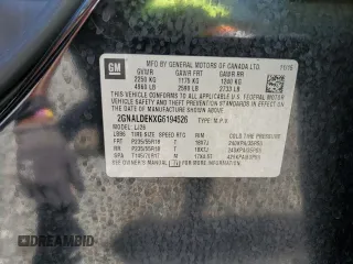2016 Chevrolet Equinox LTZ with VIN 2GNALDEKXG6194526, listed as a Copart auction lot 56898175 with 107,485 mi miles and Salvage title. Bid and sale history available at DreamBid. Image 14.