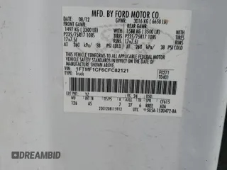 2012 Ford F-150 XL with VIN 1FTMF1CF6CFC82121, listed as a Copart auction lot 84602264 with 0 mi miles and Salvage Title. Bid and sale history available at carsss.com. Image 13.