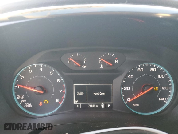 2020 Chevrolet Traverse LT Cloth with VIN 1GNEVMKW6LJ199884, listed as a Copart auction lot 44105835 with 74,651 mi miles and Salvage Title. Bid and sale history available at DreamBid. Image 9.