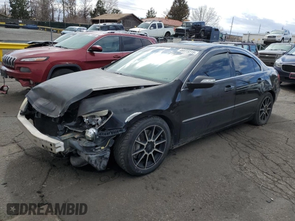 2008 Acura RL with VIN JH4KB16568C004350, listed as a Copart auction lot 46623315 with 178,744 mi miles and Salvage Title. Bid and sale history available at DreamBid. Image 1.