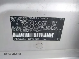 2012 Toyota RAV4 с VIN 2T3BK4DV8CW079112, выставлен на аукционе IAAI как лот 42191082 с пробегом 242 987 миль миль и . История ставок и продаж доступна на DreamBid. Изображение 9.