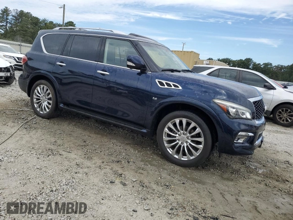 2015 Infiniti QX80 with VIN JN8AZ2NC6F9371228, listed as a Copart auction lot 70456194 with 95,979 mi miles and Salvage Title. Bid and sale history available at carsss.com. Image 4.