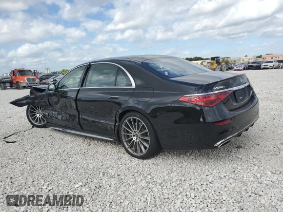 2024 Mercedes-Benz S 580e with VIN W1K6G6KB3RA264513, listed as a Copart auction lot 41341515 with 4,314 mi miles and Non Repairable. Bid and sale history available at DreamBid. Image 2.