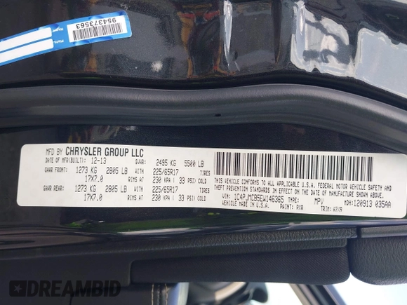 2014 Jeep Cherokee Altitude with VIN 1C4PJMCB5EW146365, listed as a IAAI auction lot 42021350 with 120,652 mi miles and . Bid and sale history available at DreamBid. Image 9.