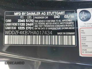 2017 Mercedes-Benz E 300 Luxury with VIN WDDZF4KB7HA017434, listed as a Copart auction lot 58845495 with 73,971 mi miles and Salvage title. Bid and sale history available at DreamBid. Image 12.