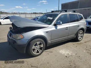 2004 BMW X3 3.0i with VIN WBXPA934X4WD00202, listed as a Copart auction lot 50757835 with 201,258 mi miles and Salvage Title. Bid and sale history available at carsss.com. Image 1.