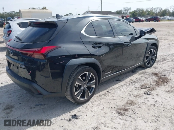 2020 Lexus UX with VIN JTHP9JBH7L2033386, listed as a IAAI auction lot 41463356 with 53,507 mi miles. Bid and sale history available at carsss.com. Image 4.