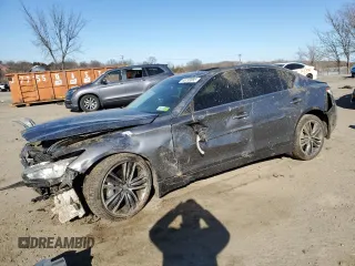 2017 Infiniti Q50 3.0t Sport with VIN JN1EV7AR8HM833565, listed as a Copart auction lot 46193885 with 90,906 mi miles and Salvage Title. Bid and sale history available at carsss.com. Image 1.