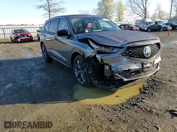 2022 Acura MDX w/A-Spec Package with VIN 5J8YE1H0XNL046182, listed as a Copart auction lot 52185995 with 34,758 mi miles and Salvage title. Bid and sale history available at DreamBid. Image 12.