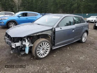 2016 Audi A3 e-tron Premium Plus with VIN WAUTPBFF9GA050123, listed as a Copart auction lot 87970295 with 76,445 mi miles and Salvage Title. Bid and sale history available at DreamBid. Image 1.
