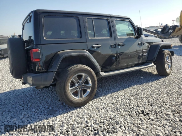 2018 Jeep Wrangler Unlimited Sahara with VIN 1C4HJXEN1JW222834, listed as a Copart auction lot 51837705 with 70,713 mi miles and Salvage title. Bid and sale history available at DreamBid. Image 3.