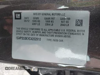 2012 Buick Verano Group z VIN 1G4PS5SKXC4202910, wystawiony jako IAAI lot #42345215 z przebiegiem 123 248 mil mil oraz . Historia ofert i sprzedaży dostępna na DreamBid. Obrazek 9.