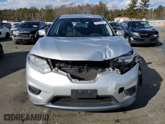 2015 Nissan Rogue SV with VIN KNMAT2MVXFP591564, listed as a Copart auction lot 48333455 with 77,453 mi miles and Salvage Title. Bid and sale history available at DreamBid. Image 5.