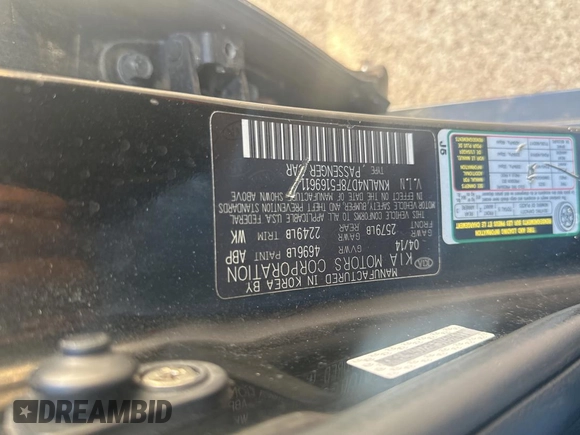 2015 Kia Cadenza Premium with VIN KNALN4D78F5169611, listed as a Copart auction lot 80753424 with 102,146 mi miles and Clean Title. Bid and sale history available at carsss.com. Image 10.