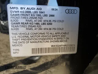 2024 Audi Q5 S line Premium Plus z VIN WA1E2AFY6R2125874, wystawiony jako Copart lot #47052955 z przebiegiem 1 144 mil mil oraz Szkoda całkowita • Salvage title. Historia ofert i sprzedaży dostępna na DreamBid. Obrazek 16.