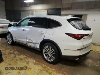 2023 Acura MDX w/Advance Package with VIN 5J8YE1H82PL024699, listed as a Copart auction lot 88757235 with 0 mi miles and Salvage Title. Bid and sale history available at carsss.com. Image 2.