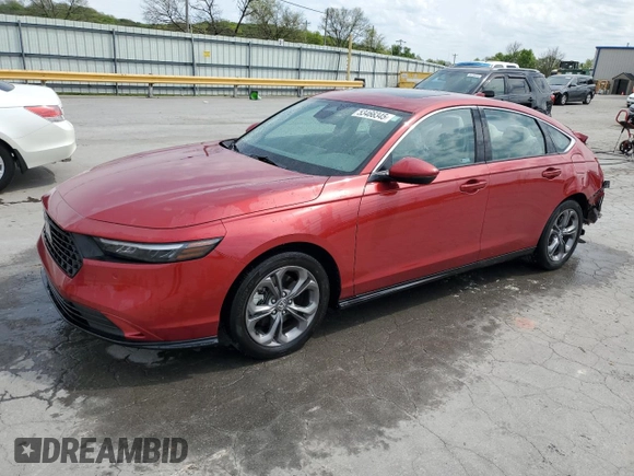 2023 Honda Accord EX-L with VIN 1HGCY2F62PA052510, listed as a Copart auction lot 53466345 with 21,079 mi miles and Salvage title. Bid and sale history available at DreamBid. Image 1.