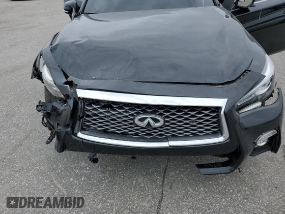2018 Infiniti Q50 RED SPORT 400 with VIN JN1FV7AR5JM481734, listed as a Copart auction lot 48287625 with 0 mi miles and Salvage Title. Bid and sale history available at carsss.com. Image 12.