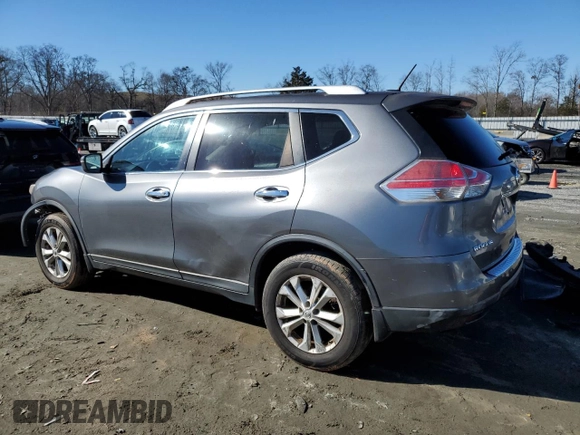 2015 Nissan Rogue SV with VIN KNMAT2MV9FP546616, listed as a Copart auction lot 41642805 with 146,863 mi miles and Salvage Title. Bid and sale history available at carsss.com. Image 2.